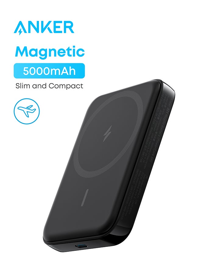 Anker Power Bank, 321 Magnetic Battery (PowerCore Magnetic 5K), 5,000mAh Magnetic Wireless Portable Charger, Compatible with iPhone 16/16 Pro / 16 Plus / 16 Pro Max, iPhone 15 and 14 Series - Image 1